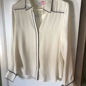 FRAME Western Neckline Button Down Silk Shirt